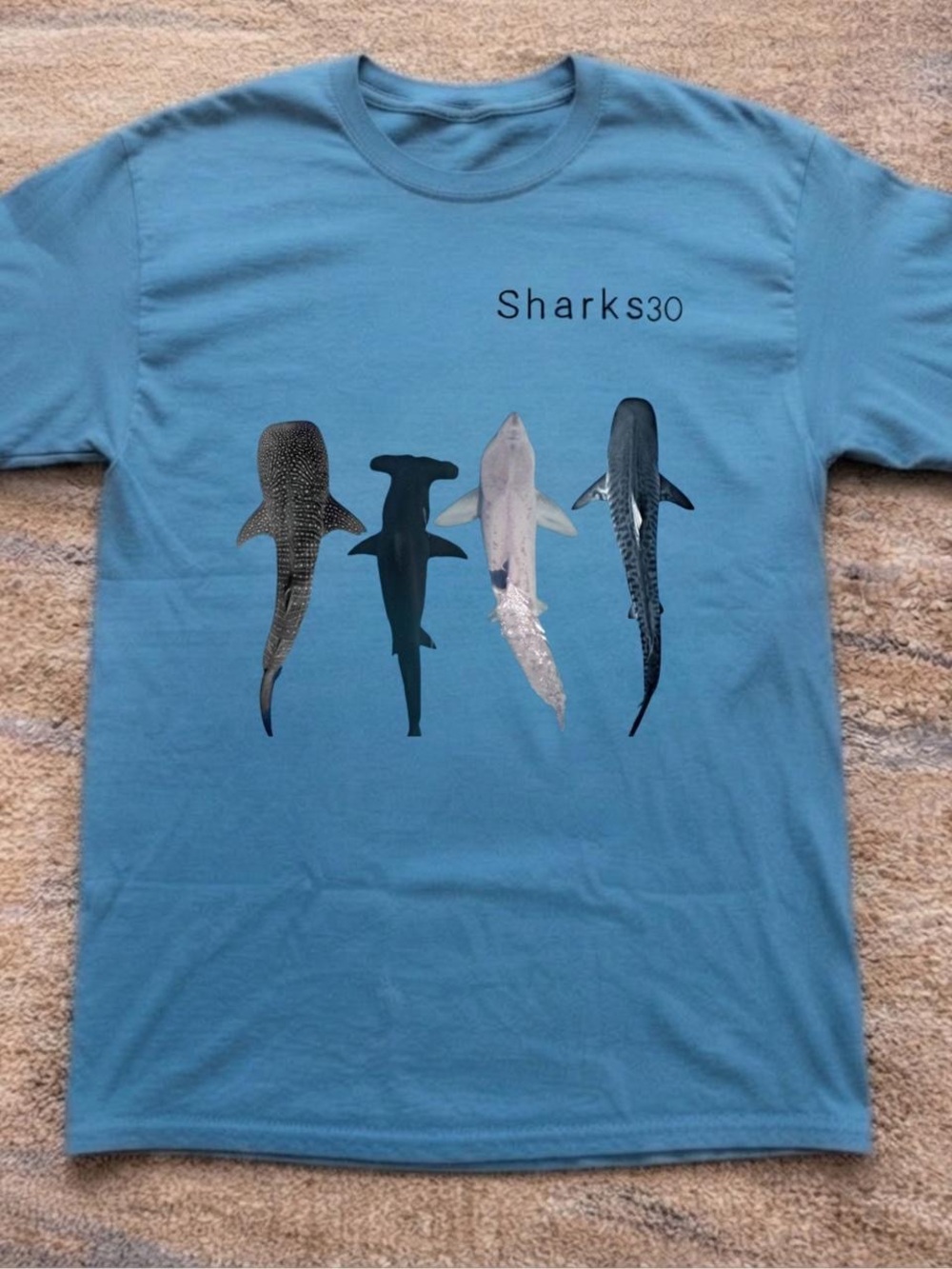 Gildan Blue Sharks Graphic Short Sleeve Tee